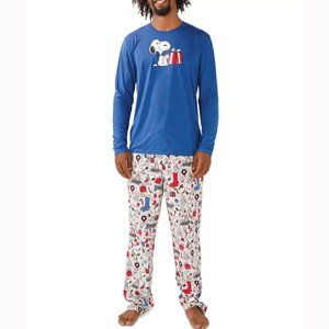 Munki Munki Matching Men's Snoopy Holiday Family Pajama Set